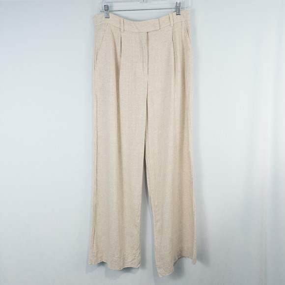Abercrombie & Fitch Pants - Abercrombie Fitch Linen Blend High Rise Wide Leg Trouser Pant Women 30/10L Beige
